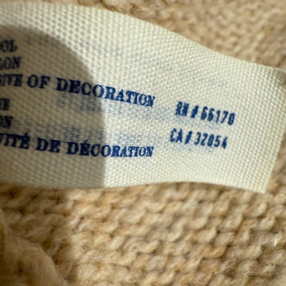 anthropologie leifsdottir Lisel Cardigan 90% wool chunky beige cardigan; Size S - Picture 5 of 9